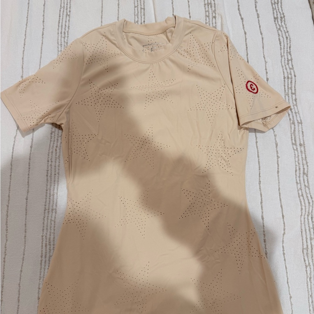 Beige Star Pattern Equestrian Club riding shirt short sleeve